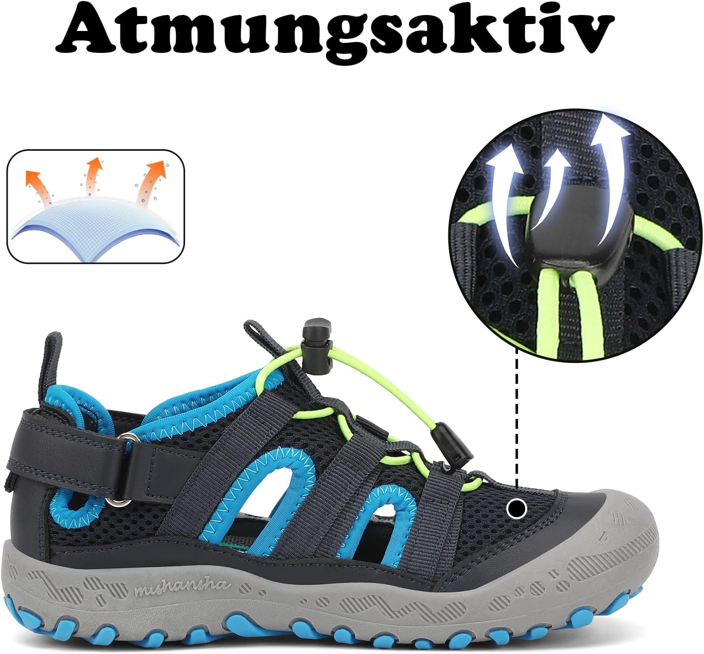 Detalle de Mishansha Geschlossene Jungen Sandalen – Outdoor-Schuhe für Kinder, Gr.24–38