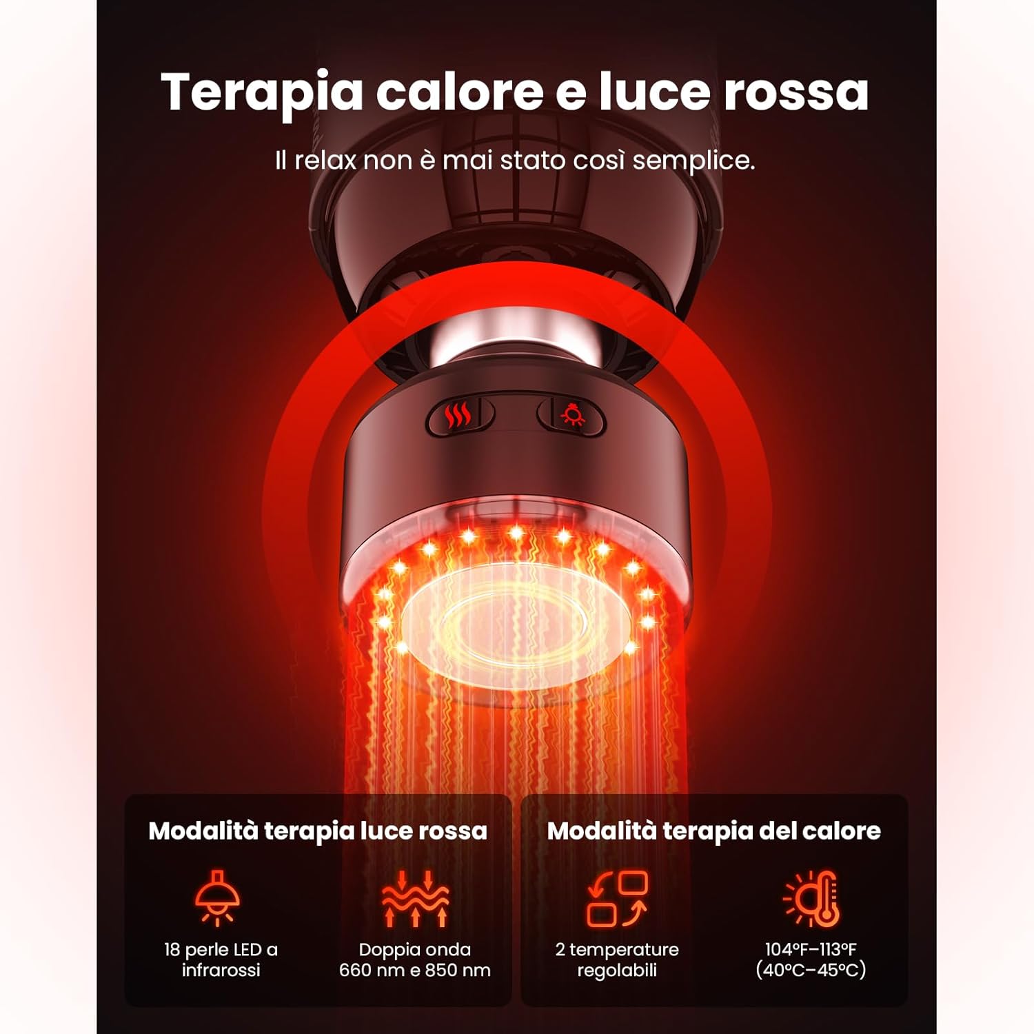 Thumbnail 2 de Bob and Brad T2 Ultra Pistola Massaggio Muscolare con Calore e LED Rosso