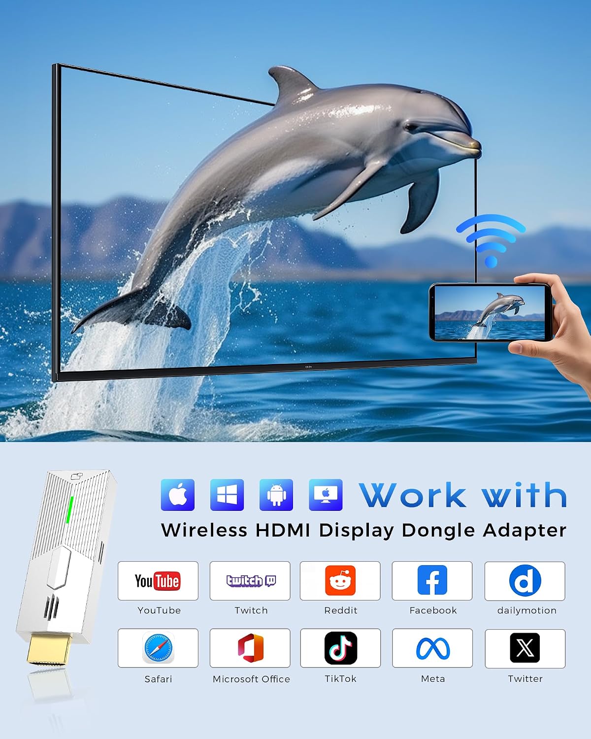 Thumbnail 5 de Tongtion Wireless Display Dongle 1080p HDMI
