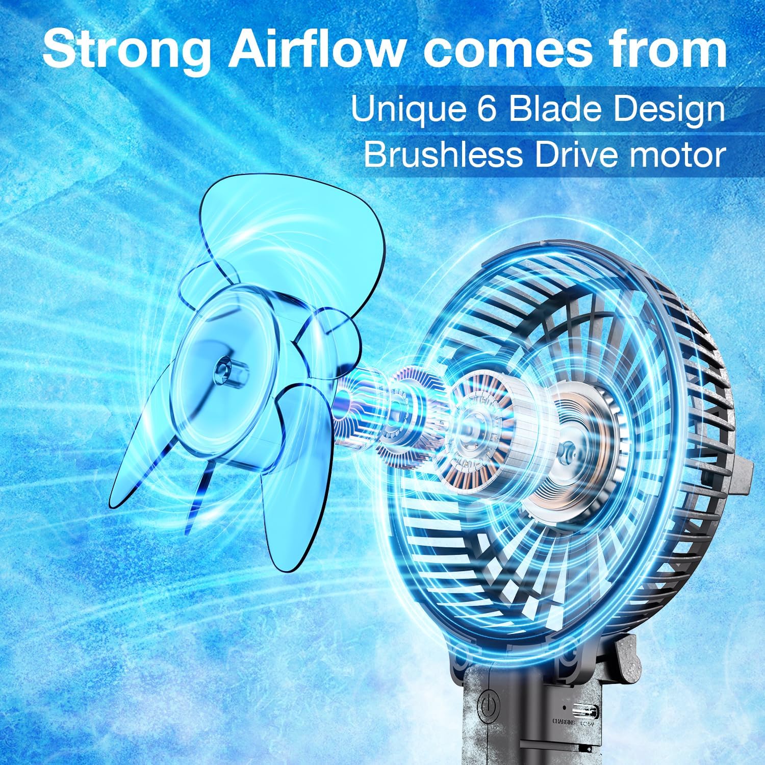 Detalle 2 de VersionTech Hand Held Fan 3-speed portable fan