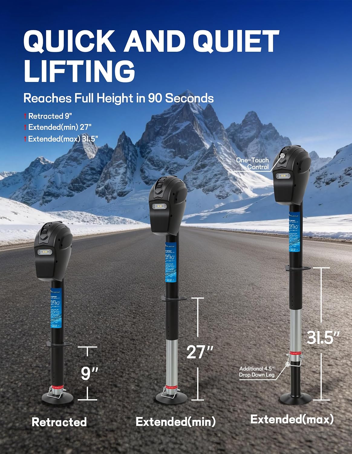 Detalle de POLESTAR Electric Trailer Jack 5000 lbs đźšš