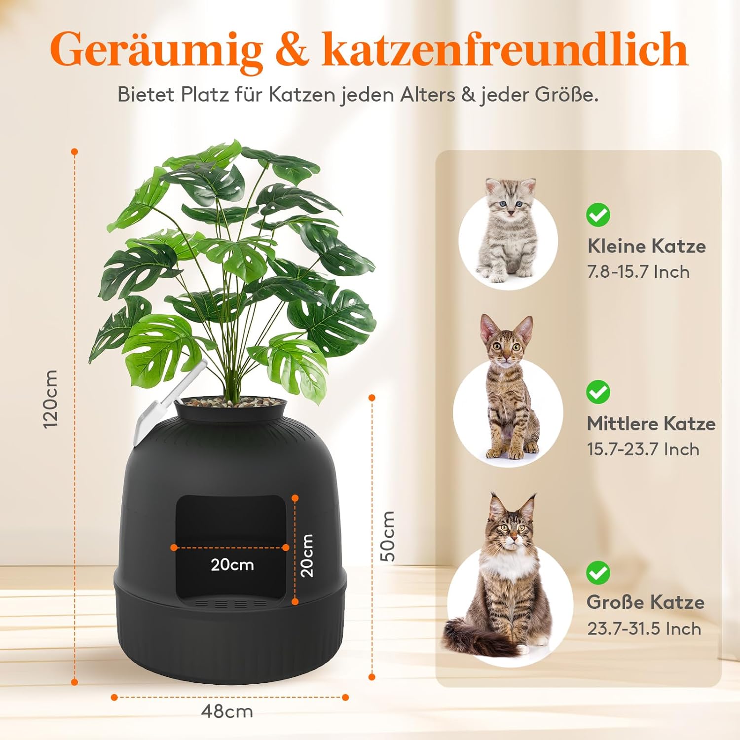 Thumbnail 4 de Lifewit Katzenklo Blumentopf 70 cm 🐱