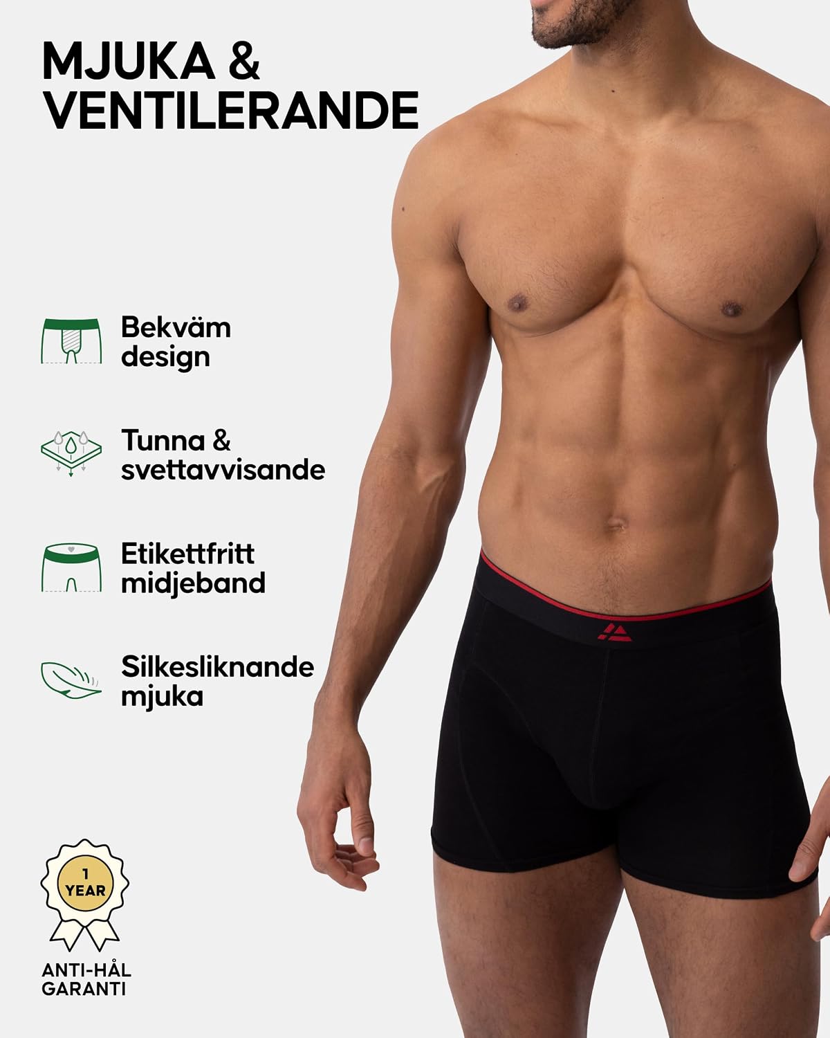 Detalle de DANISH ENDURANCE bambukalsonger för herr – mjuka, fukttransporterande, med eller utan gylf
