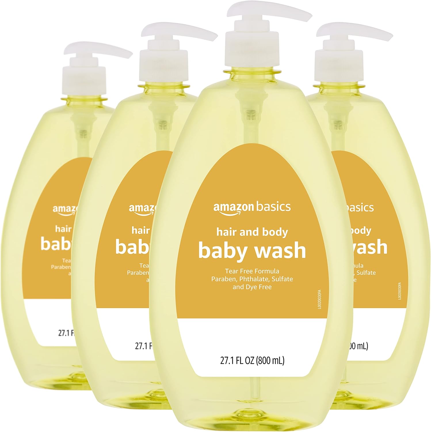 Detalle de Amazon Basics Tear-Free Baby Hair & Body Wash (4-Pack, 27.1 fl oz each)