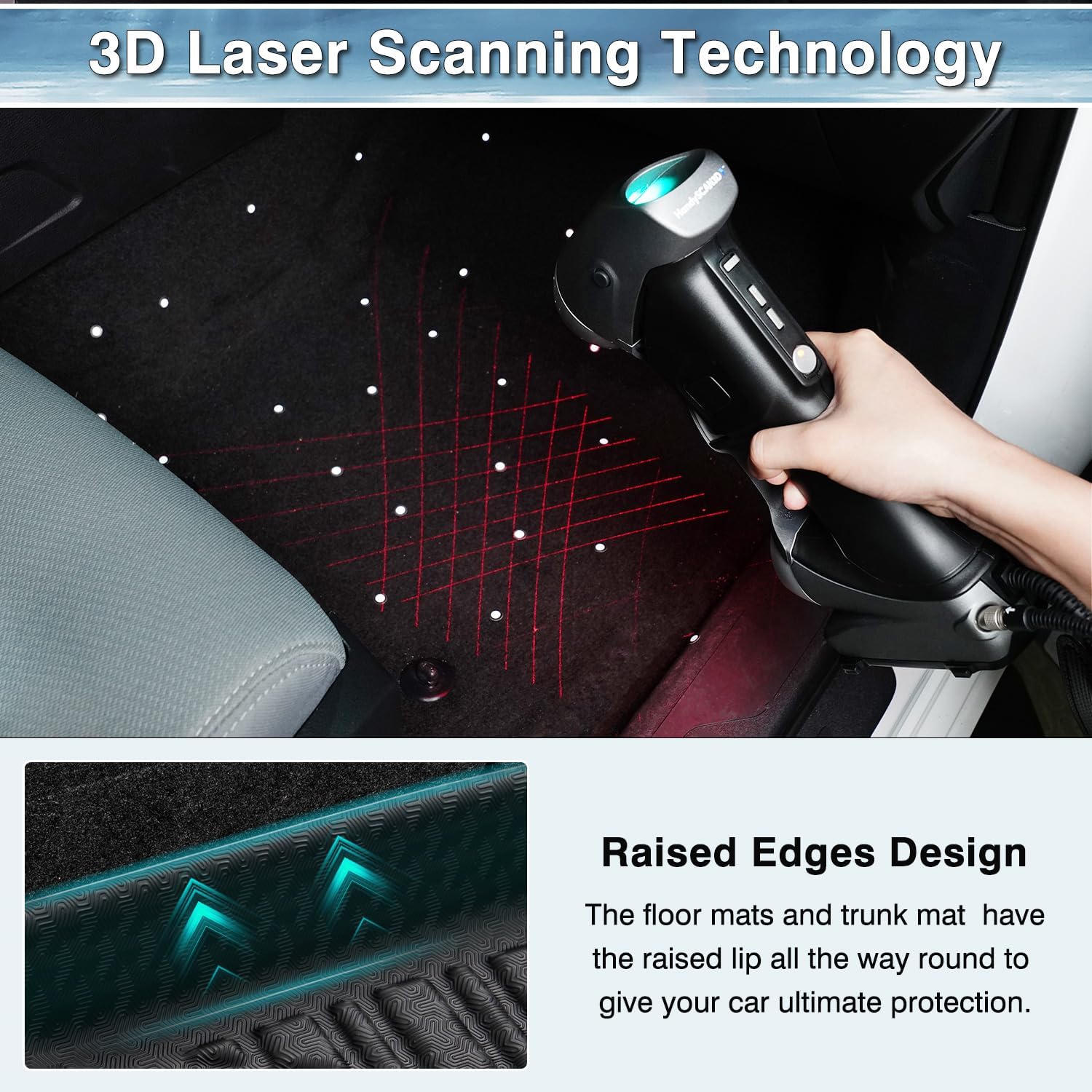 Thumbnail 4 de Mixsuper Custom Fit All Weather Floor Liners Set for 2007-2014 Cadillac Escalade / Tahoe / Yukon (Black) — 1st & 2nd Row