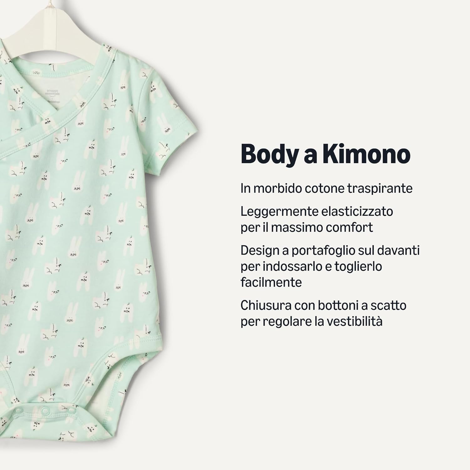 Thumbnail 1 de Amazon Essentials body maniche corte con bottoni laterali per bambini e ragazzi, cotone morbido e traspirante