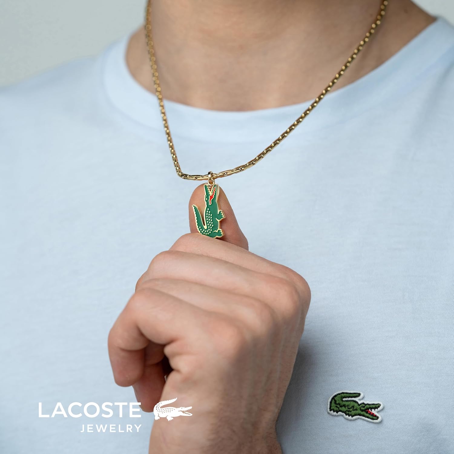 Thumbnail 3 de Lacoste Collier Pendentif Homme en acier inoxydable – finition argent ou doré (Collection ARTHOR)