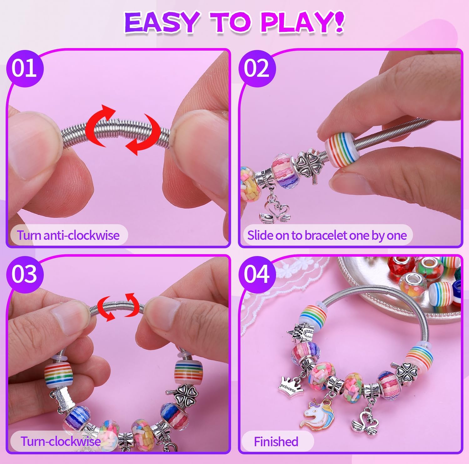 Thumbnail 3 de VICTLOV Charm Bracelet Making Kit for Ages 5-12 🎨