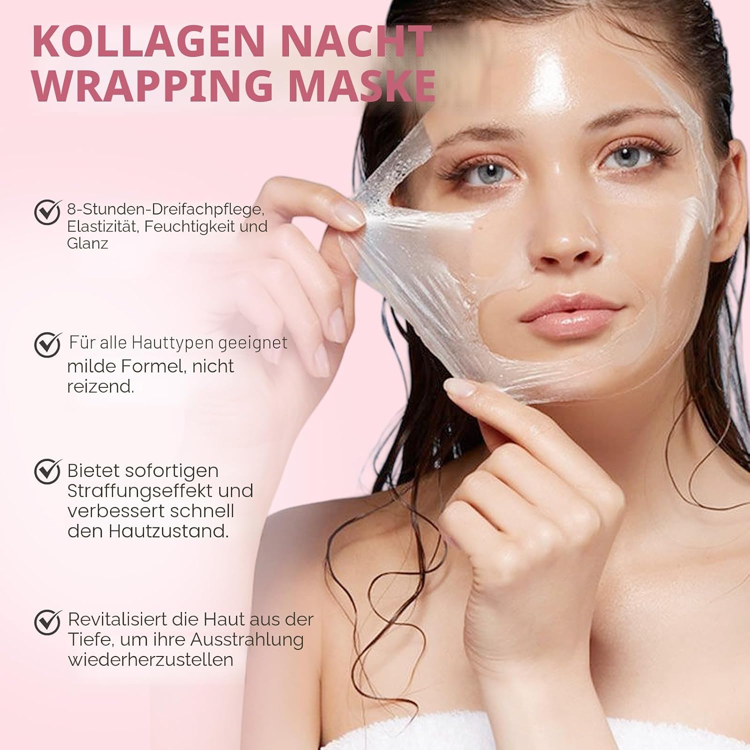 Thumbnail 1 de Collagen Night Wrapping Mask – Kollagen Jelly Masken im 2er Pack mit Jelly-Bürste, nächtliche Peel-Off Pflege