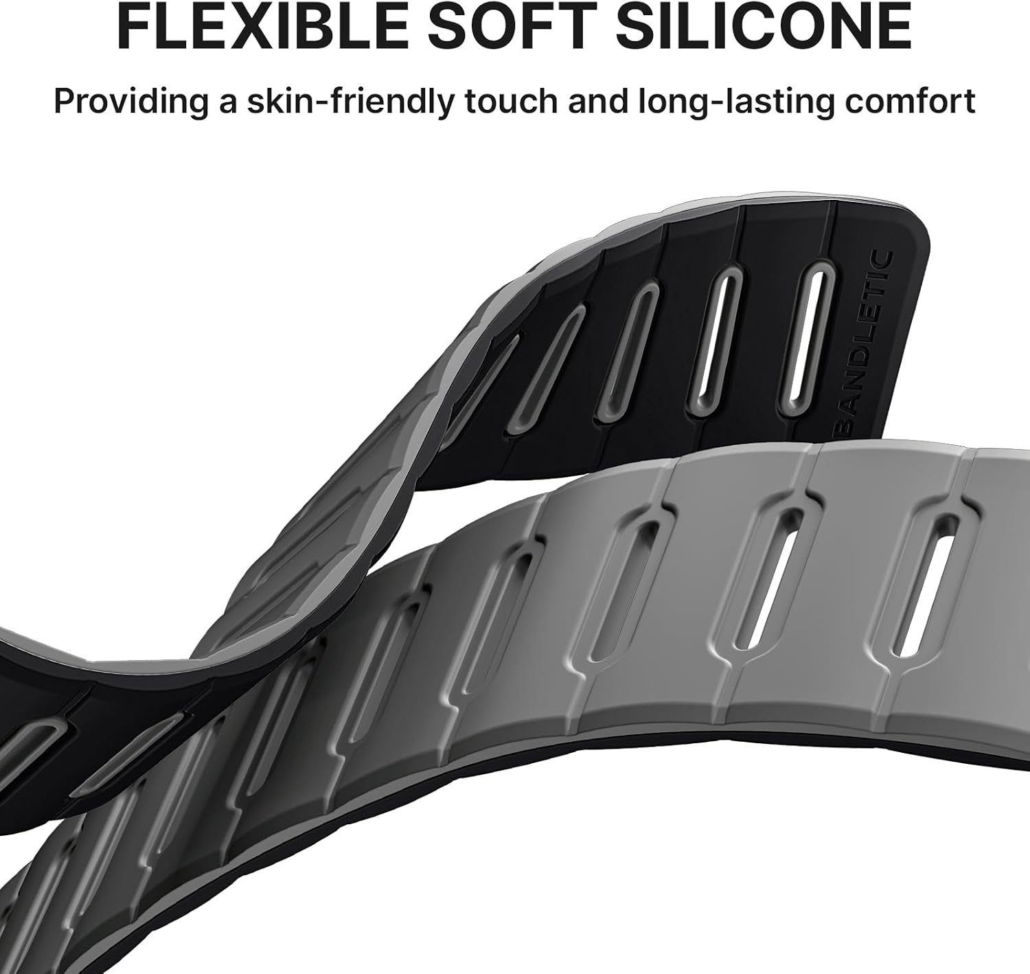 Detalle de Bandletic Double Sided Reversible Magnetic Silicone Strap for Apple Watch (Various Sizes)