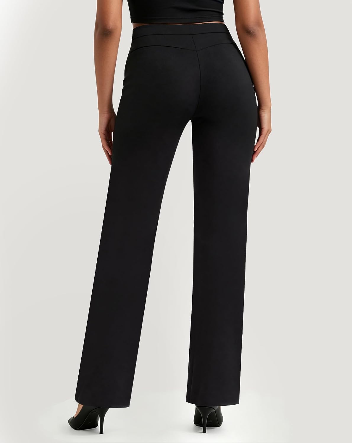 Thumbnail 6 de JEKAOYI High-Waisted Straight-Leg Work Pants with Stretch and Slant Pockets