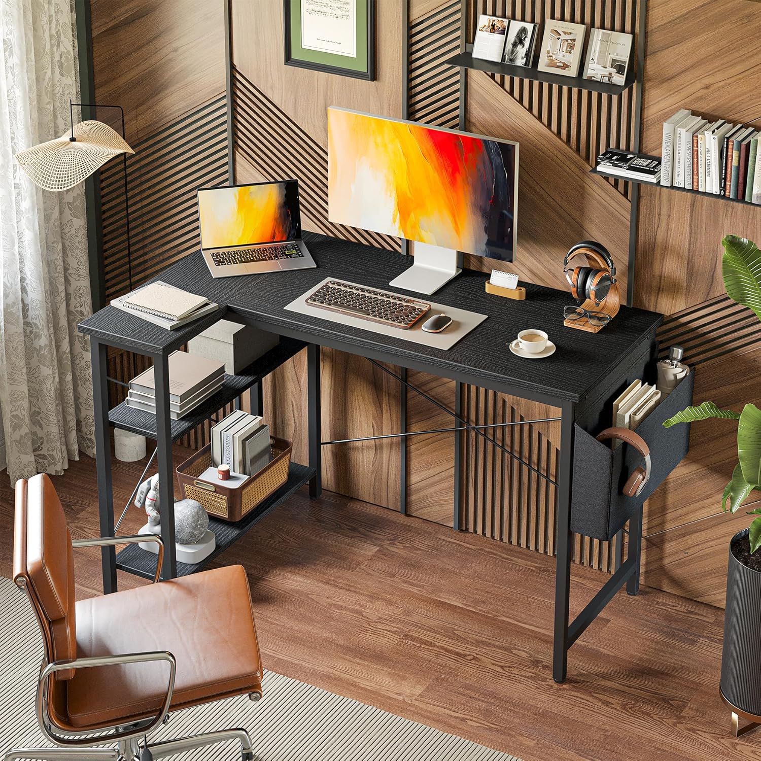 Thumbnail 1 de BEXEVUE L Shaped Gaming Desk 100x70 cm