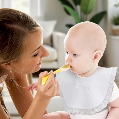 Detalle de Hohopeti: Pack de 2 Baberos de Algodón para Bebés con Encaje y Toallas Absorbentes para Recién Nacidos