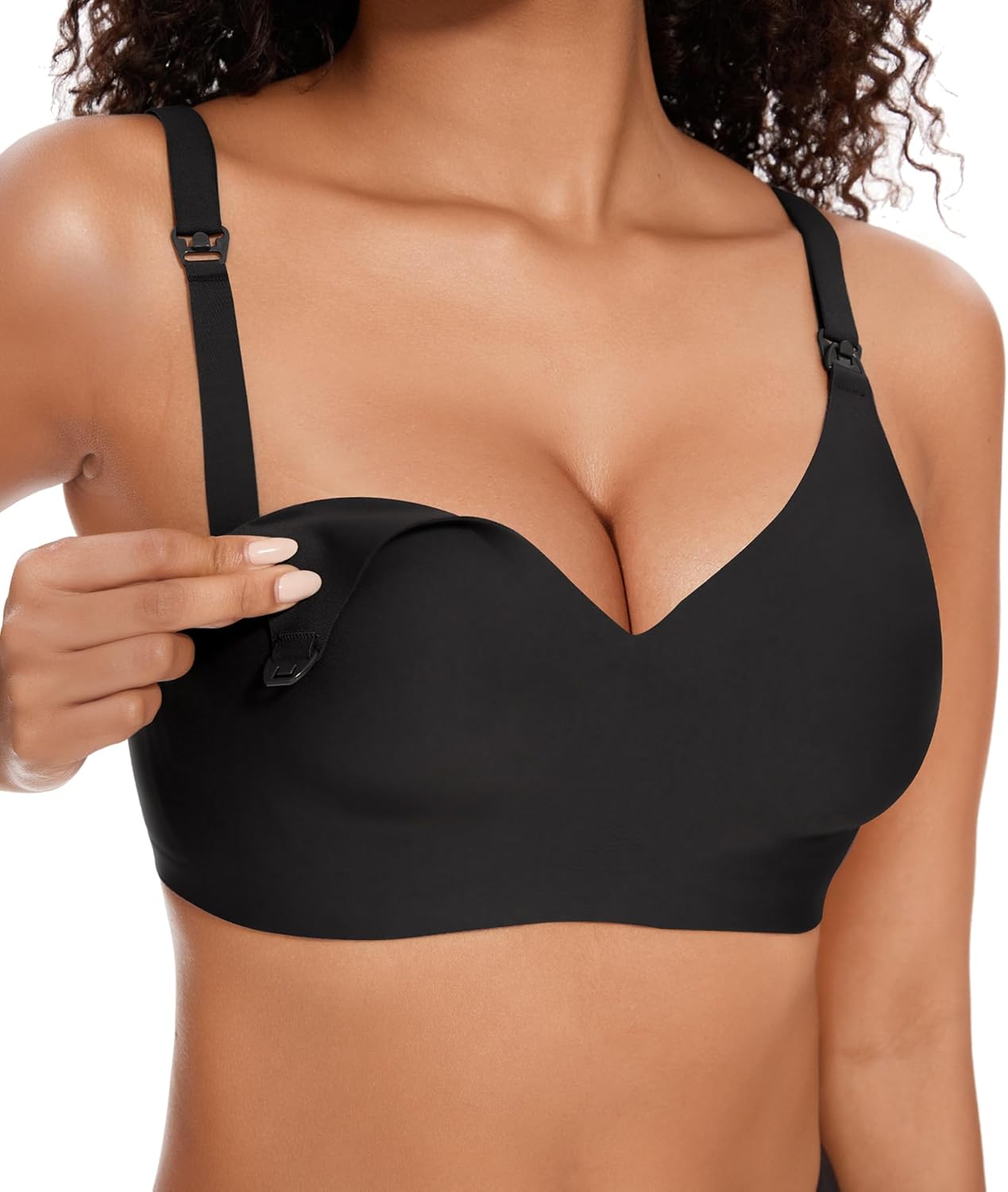 Detalle de HBselect Nursing Bras for Breastfeeding: Seamless Wireless Maternity Bralette