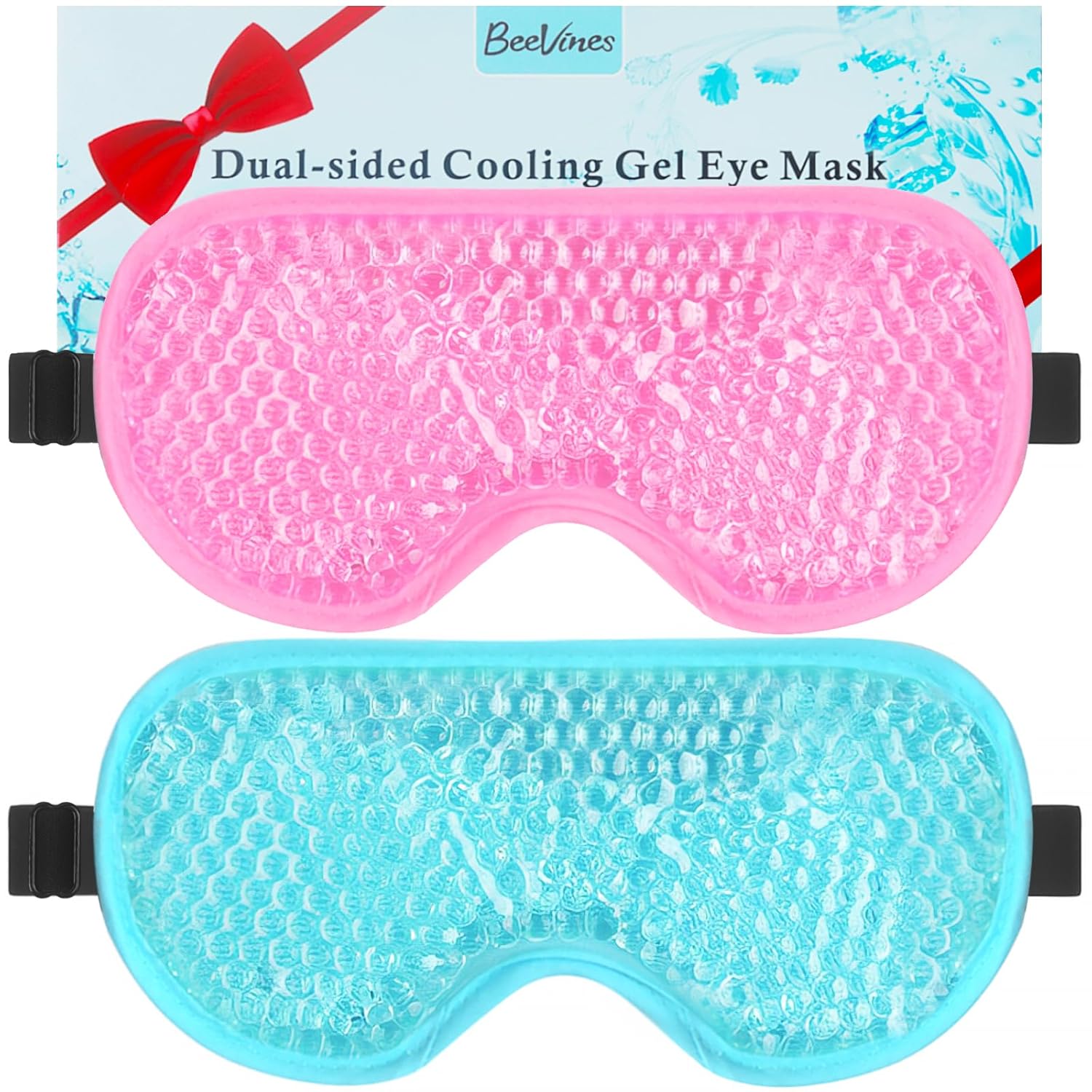 Detalle de BeeVines Gel Eye Mask 2-Pack Cooling & Warm Compress Masks for Puffy Eyes