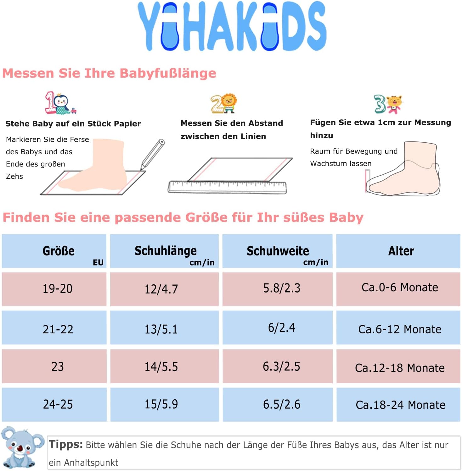 Thumbnail 5 de YIHAKIDS Weiche Leder Krabbelschuhe 0–24 Mon