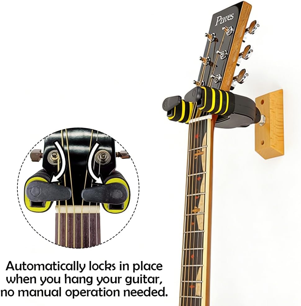 Detalle de Orgrimmar Guitar Wall Mount, Solid Wood Base