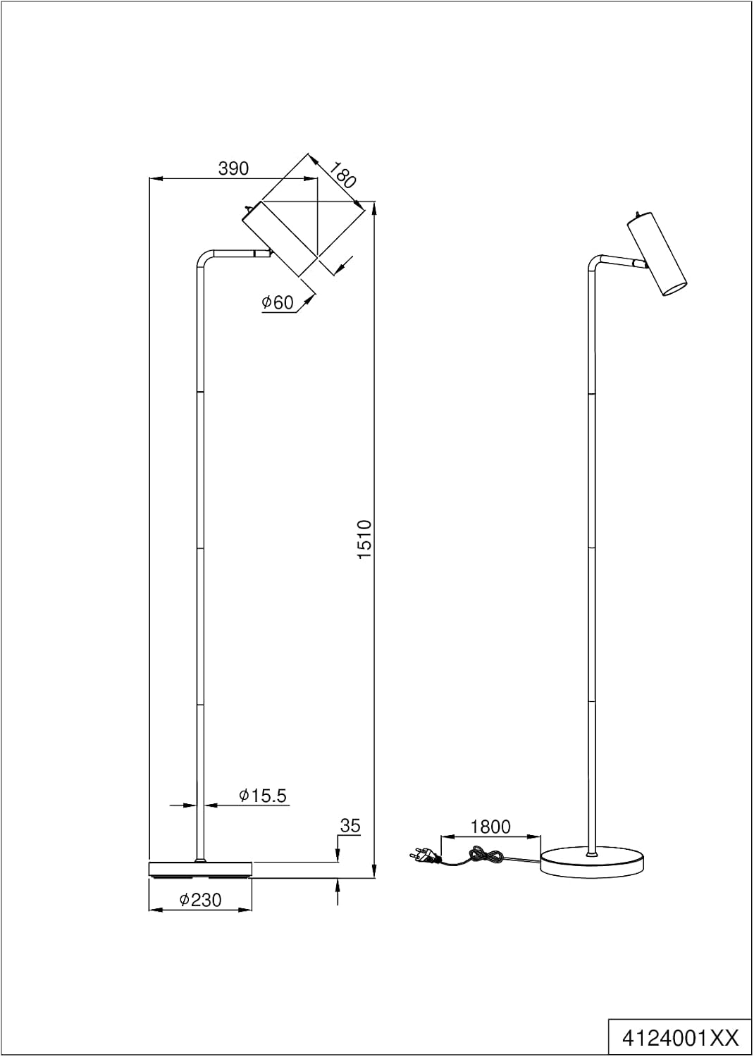 Thumbnail 5 de TRIO Marley lampadaire 151 cm