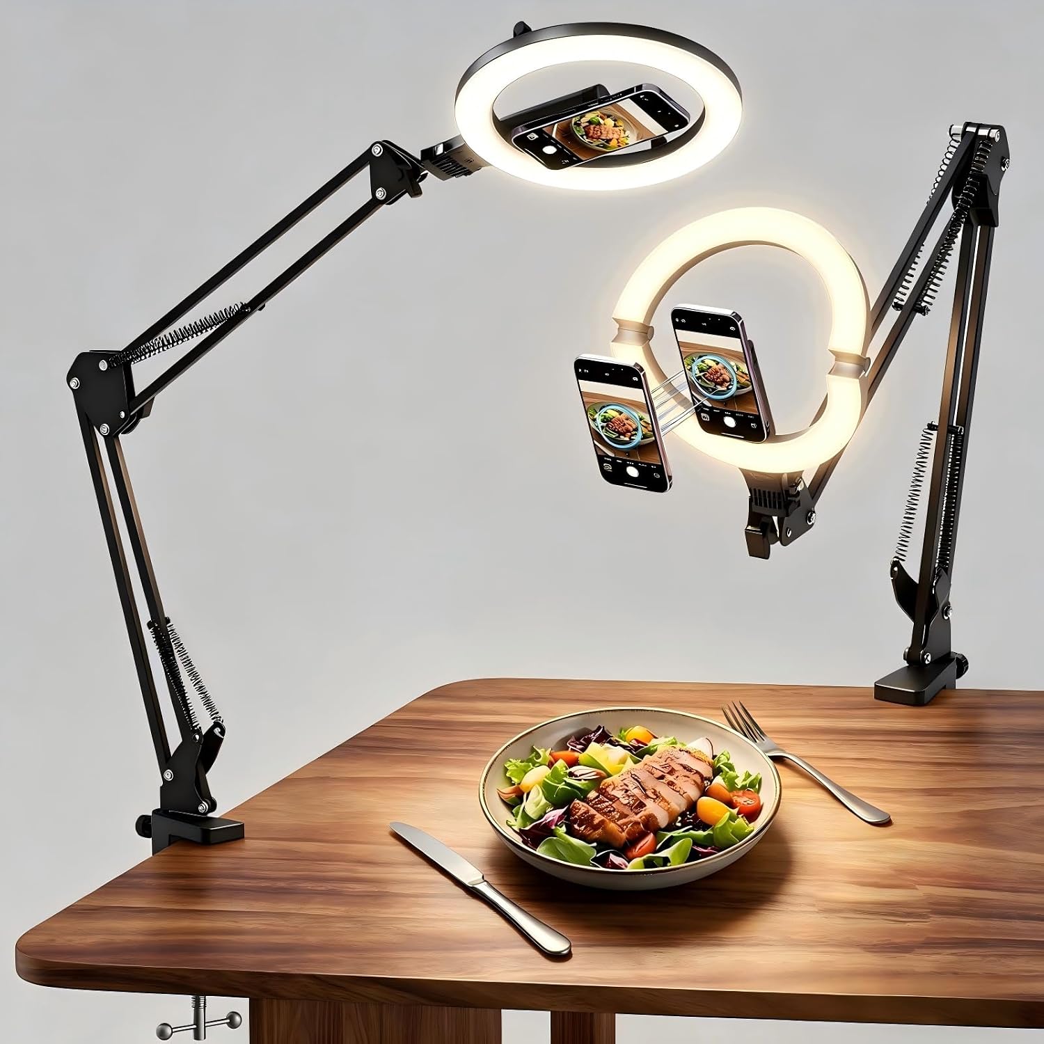 Detalle de Diyife Cordless 10" Ring Light with Tripod Stand, Magnetic Phone Holder & 5000mAh Battery
