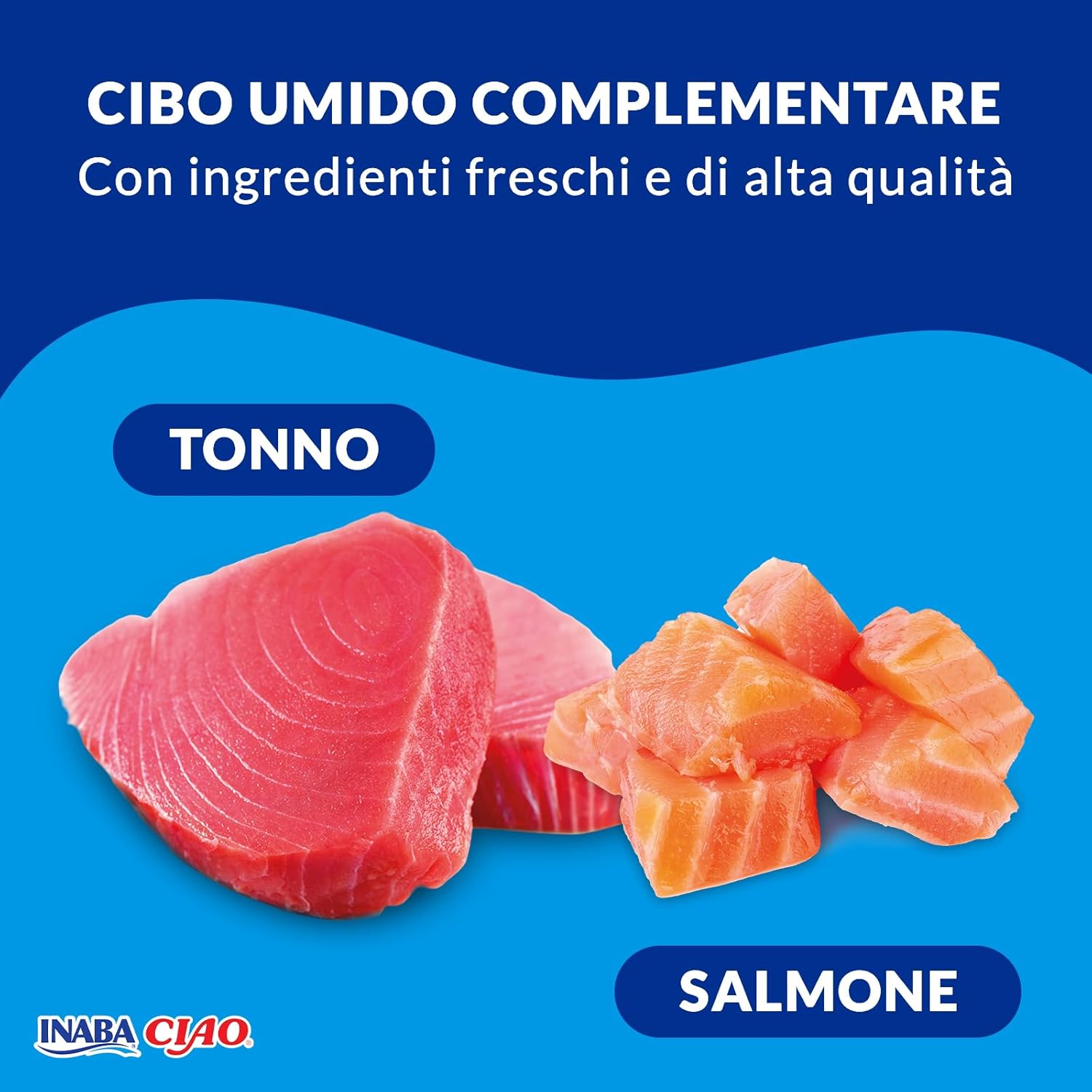 Detalle de INABA CIAO Bisque di Tonno con Salmone – Cibo Umido per Gatti, 12 Buste x 40 g (Crema Sana e Umidità Elevata)