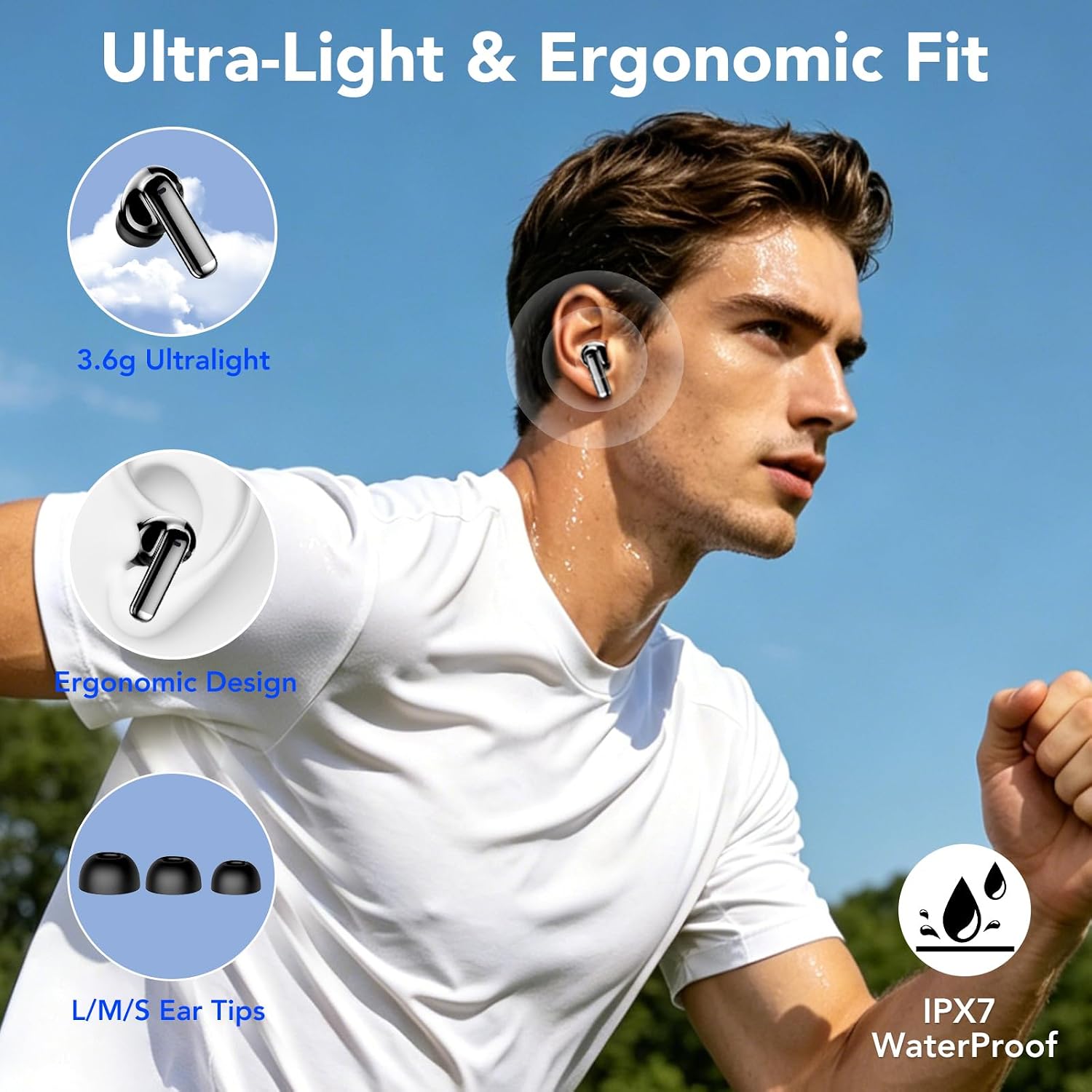 Thumbnail 6 de Tiksounds Wireless Earbuds: Bluetooth 5.4, 40H Battery, IPX7