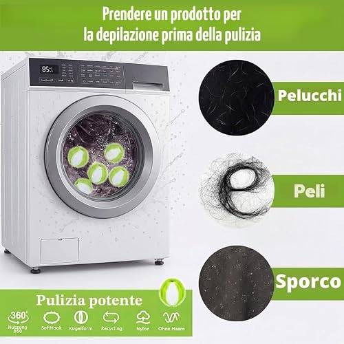 Detalle de Acchiappa Peli per Lavatrice XIHUAN – 12 Pezzi Cattura & Raccogli Peli