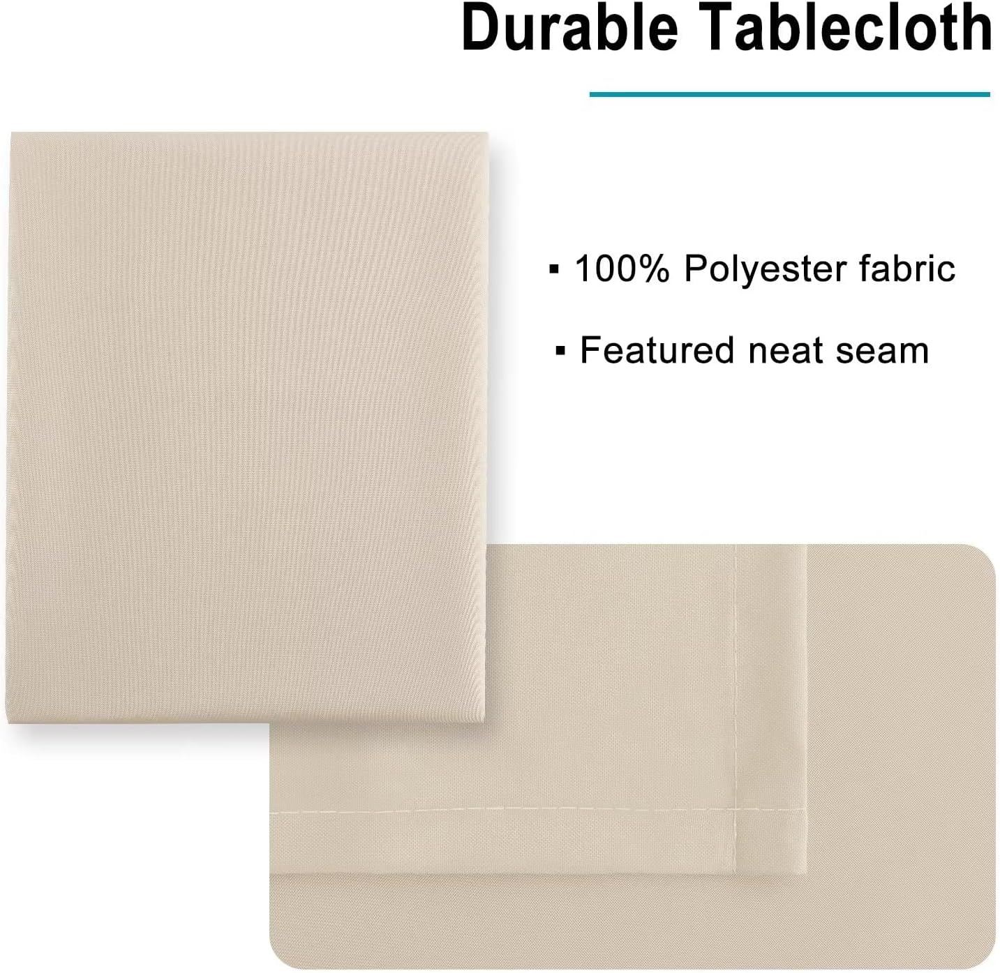 Thumbnail 2 de Hiasan Nappe rectangulaire Anti-Taches Lavable 140x240 cm Beige – Nappe extérieure imperméable et résistante