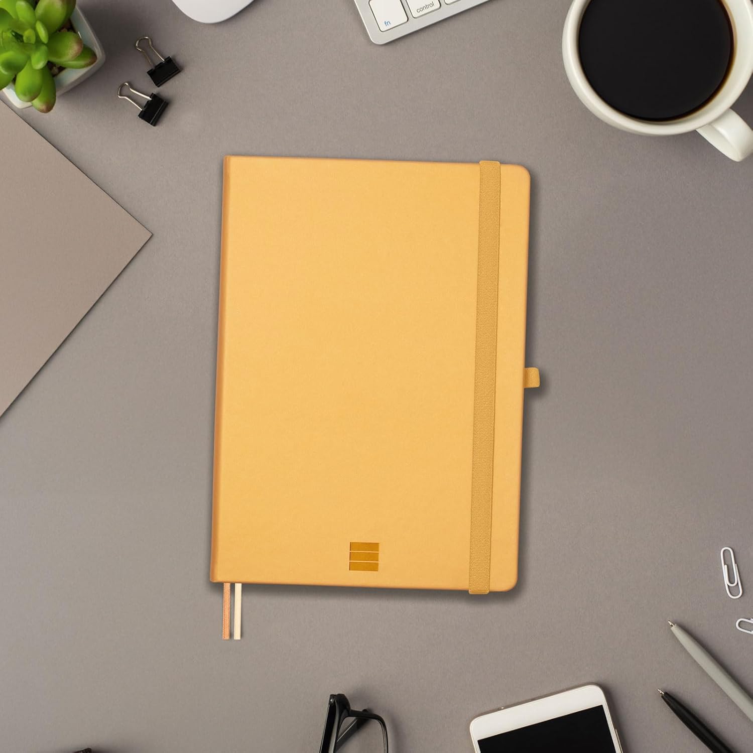Detalle de Finocam Cahier Nexo – Couverture Rigide Ligné Camel, A5, 72 Feuilles