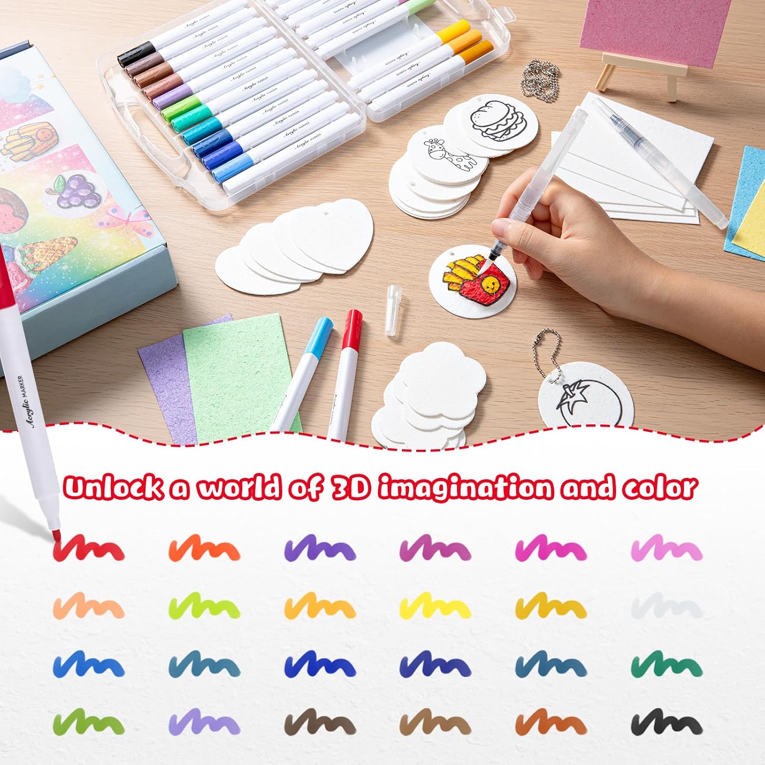 Thumbnail 5 de EXTSUD Lot de 68 peintures magiques en mousse 3D pour enfants – kit créatif complet