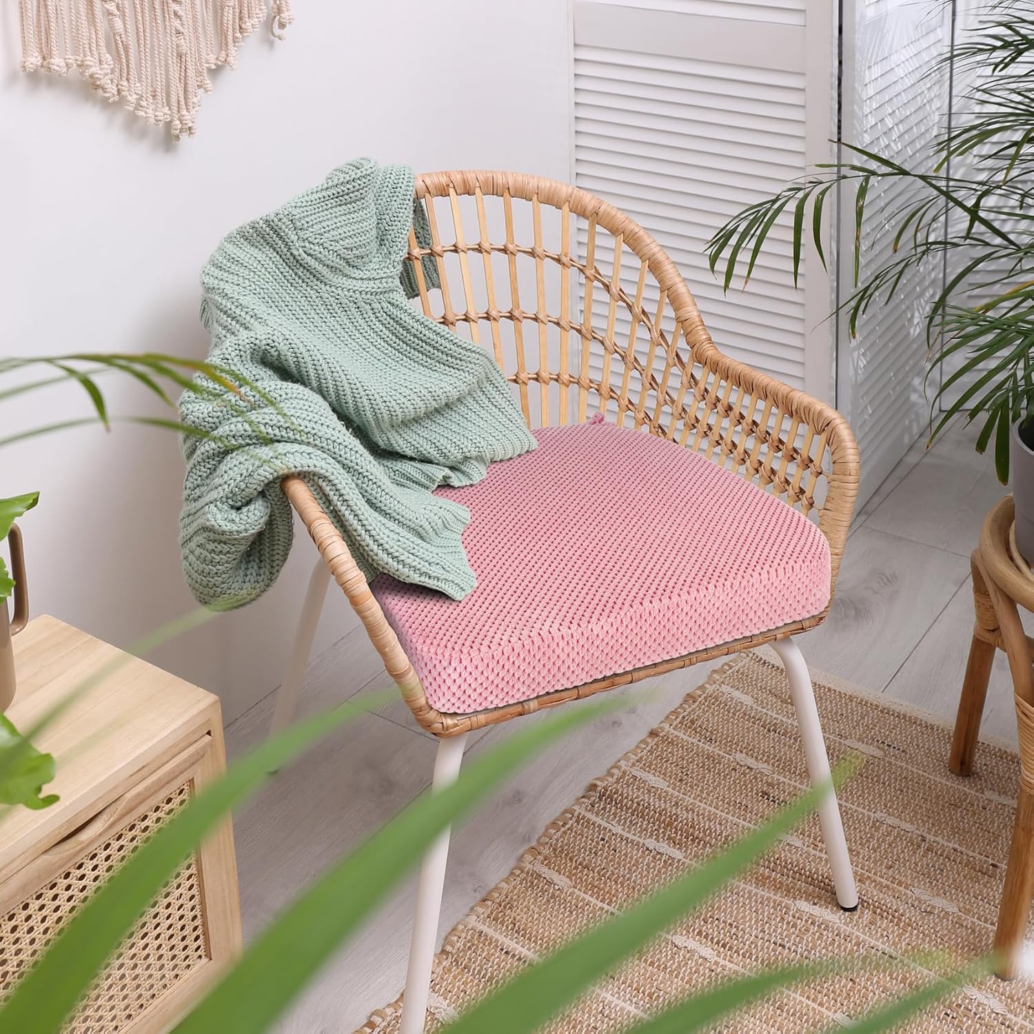 Thumbnail 6 de PRONOUS 17"x16" Pink D-Shape Chair Cushion pack 🎋