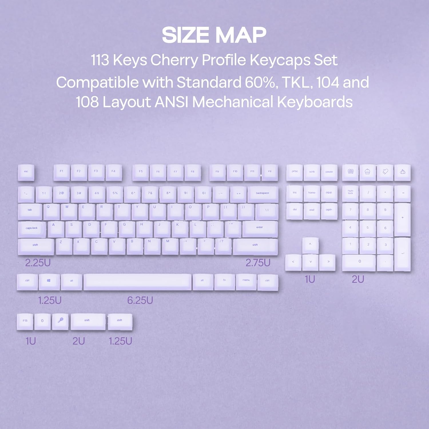 Detalle de EPOMAKER AegisSil silicone cherry profile keycaps 113 keys ⌨
