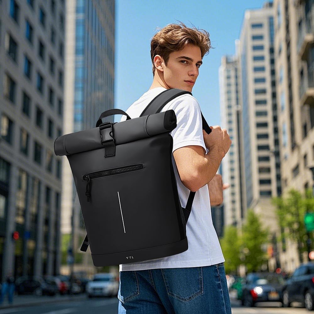 Thumbnail 1 de YTL Rolltop Wasserdicht Rucksack mit Laptopfach (für 17 Zoll) – erweiterbarer Daypack für Rad, Reisen & Schule