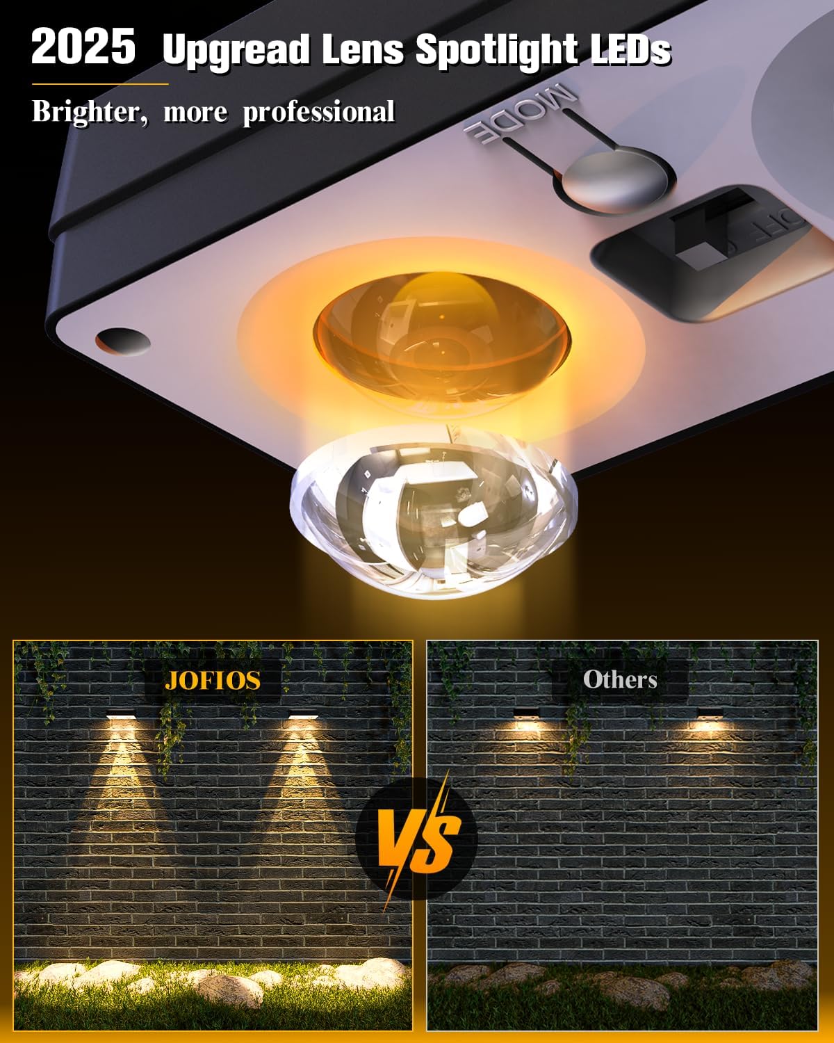 Detalle de JOFIOS WL15 Solar Fence Lights, 12-Pack, 50 Lumens, 12 RGB Modes