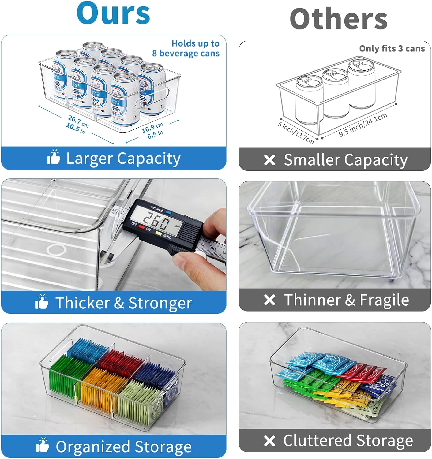 Detalle 2 de Pantry Organizers and Storage 8-Pack Snack Bins