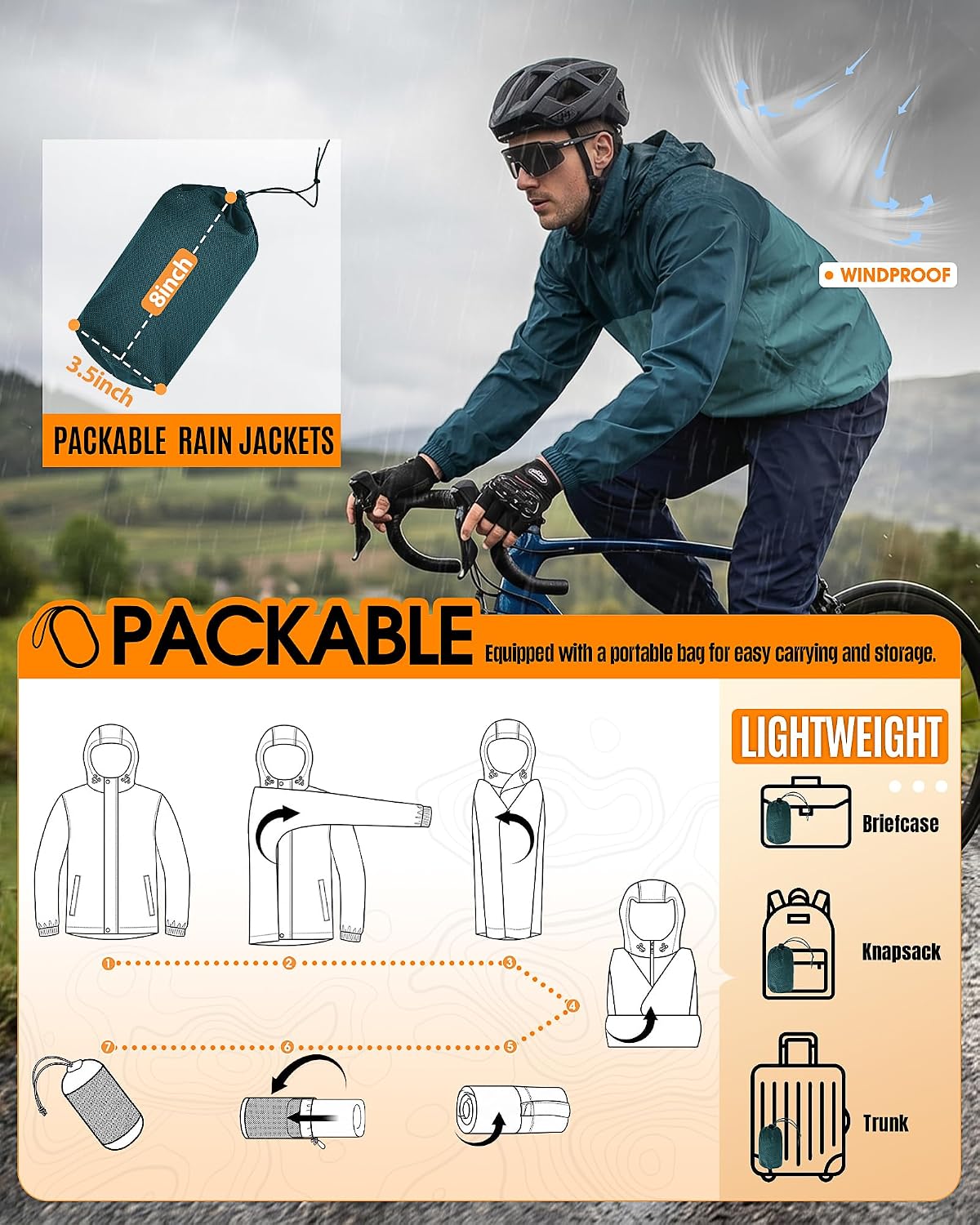 Thumbnail 5 de Outdoor Ventures Mens Lightweight Waterproof Jacket
