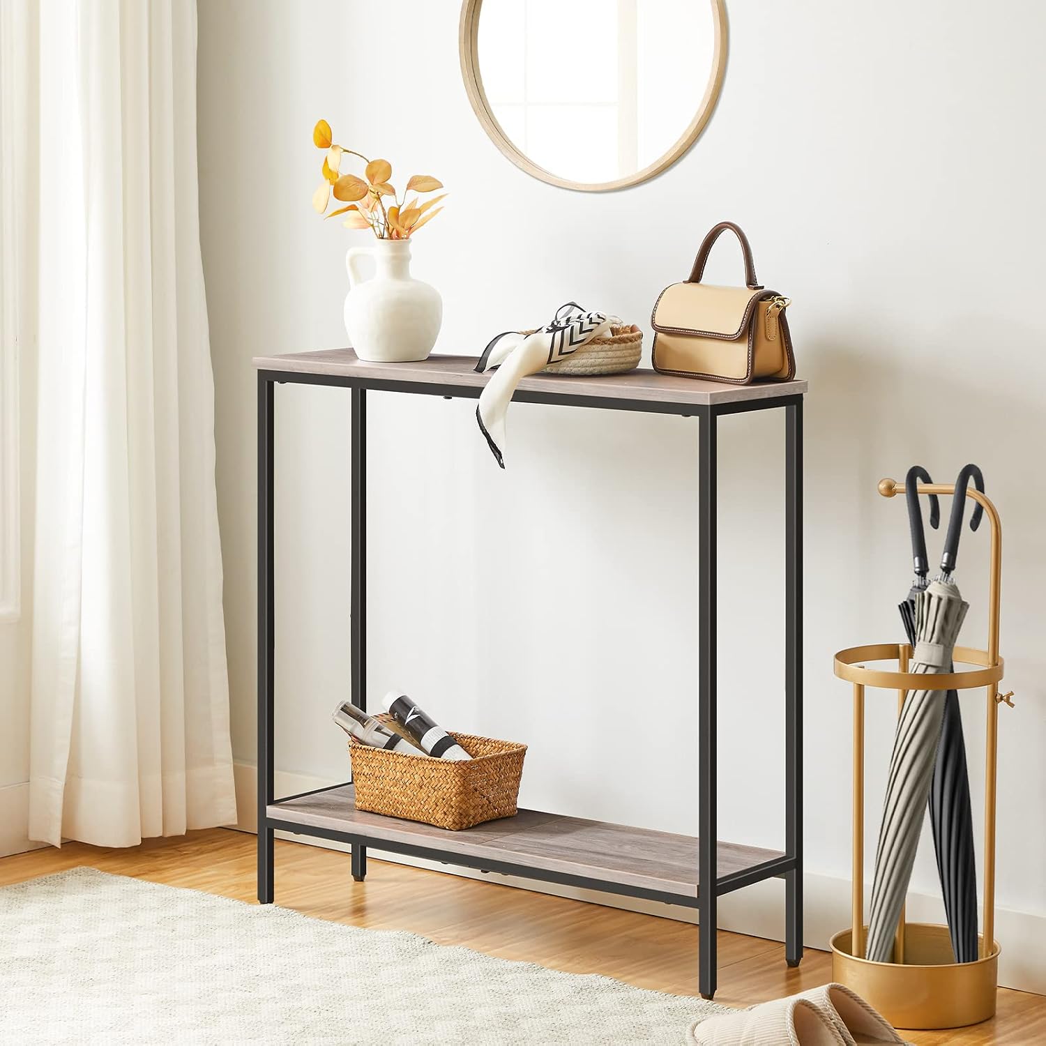 Thumbnail 3 de HOOBRO Consolle Ingresso 75 x 22 x 75 cm – Tavolo Console Stretto in Bianco