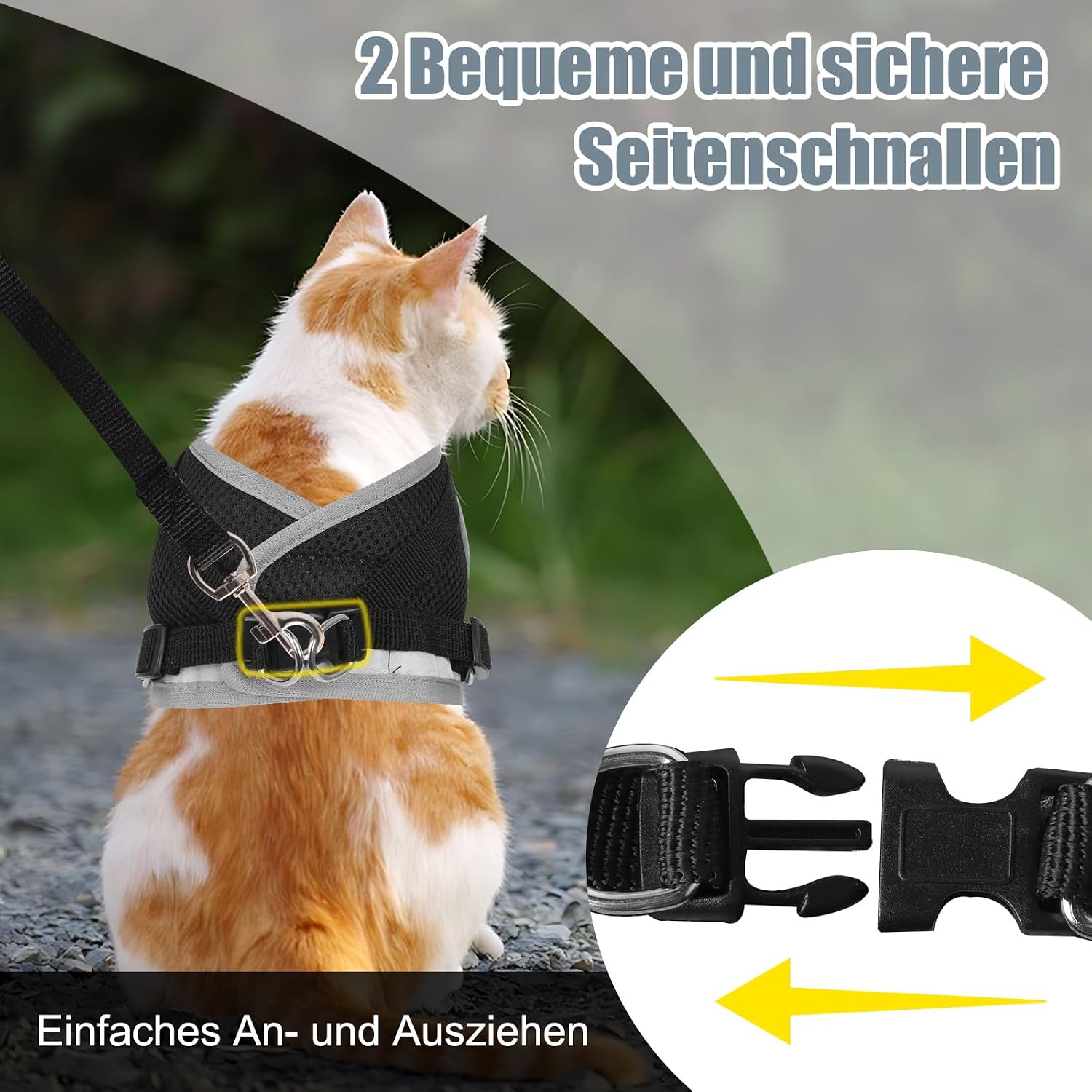 Thumbnail 5 de Bindokun Katzengeschirr S mit Leine 5 m 🐾