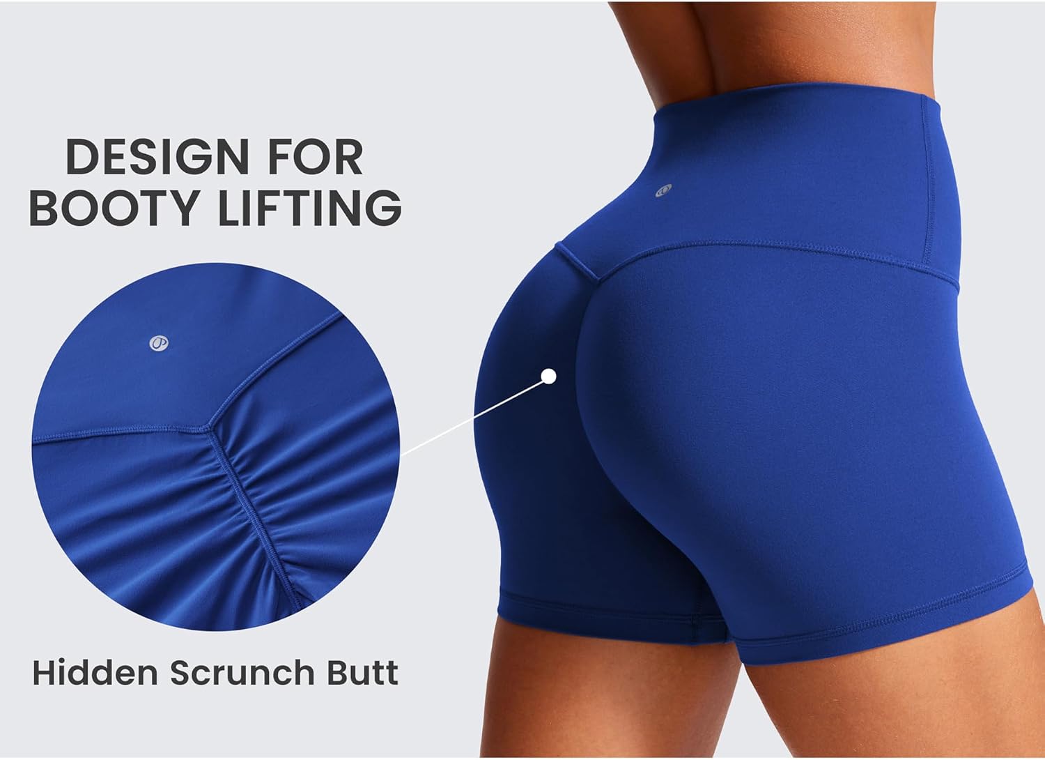 Detalle 2 de CRZ YOGA Donna Butterlift pantaloncini da yoga a vita alta senza cucitura frontale