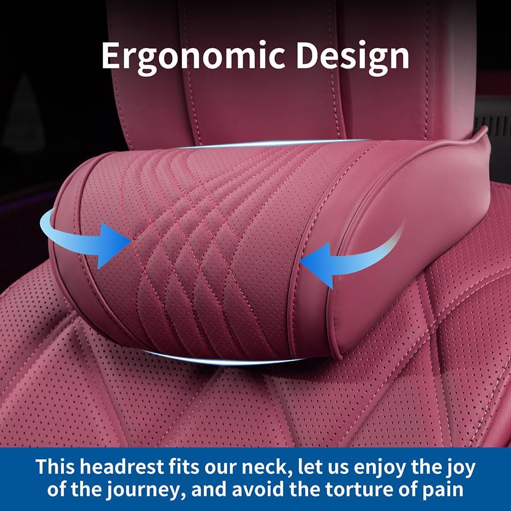 Thumbnail 4 de Dapucarin Car Headrest Memory Foam Neck Pillow (Leather Cover) – Soft, Comfortable Support Cushion for Most Cars, SUVs & Sedans (1Pc)