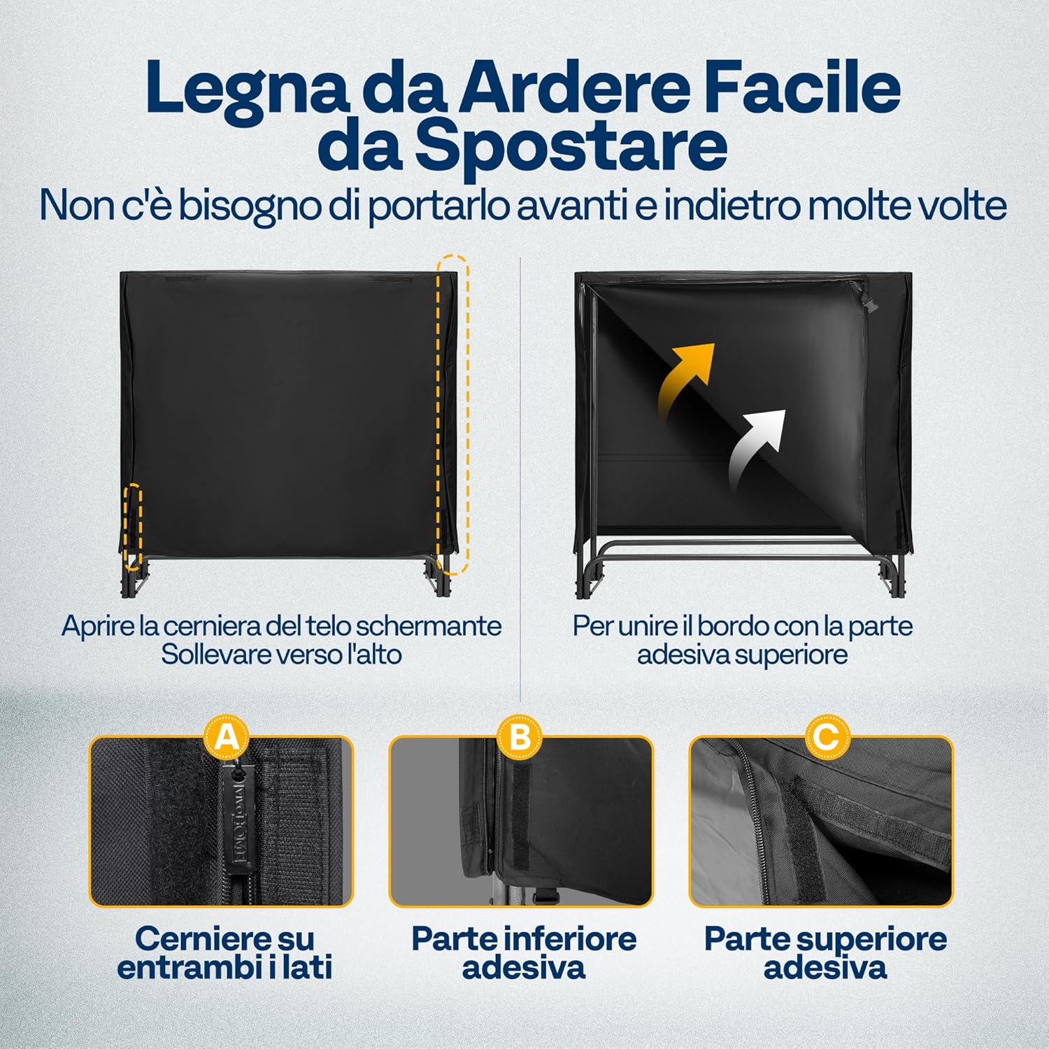 Detalle 2 de VIVOHOME Portalegna da esterno 122×35×122 cm in metallo 🌲