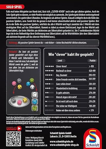 Detalle de Schmidt Spiele 49424 Clever 4-Ever Juego de dados 🎲