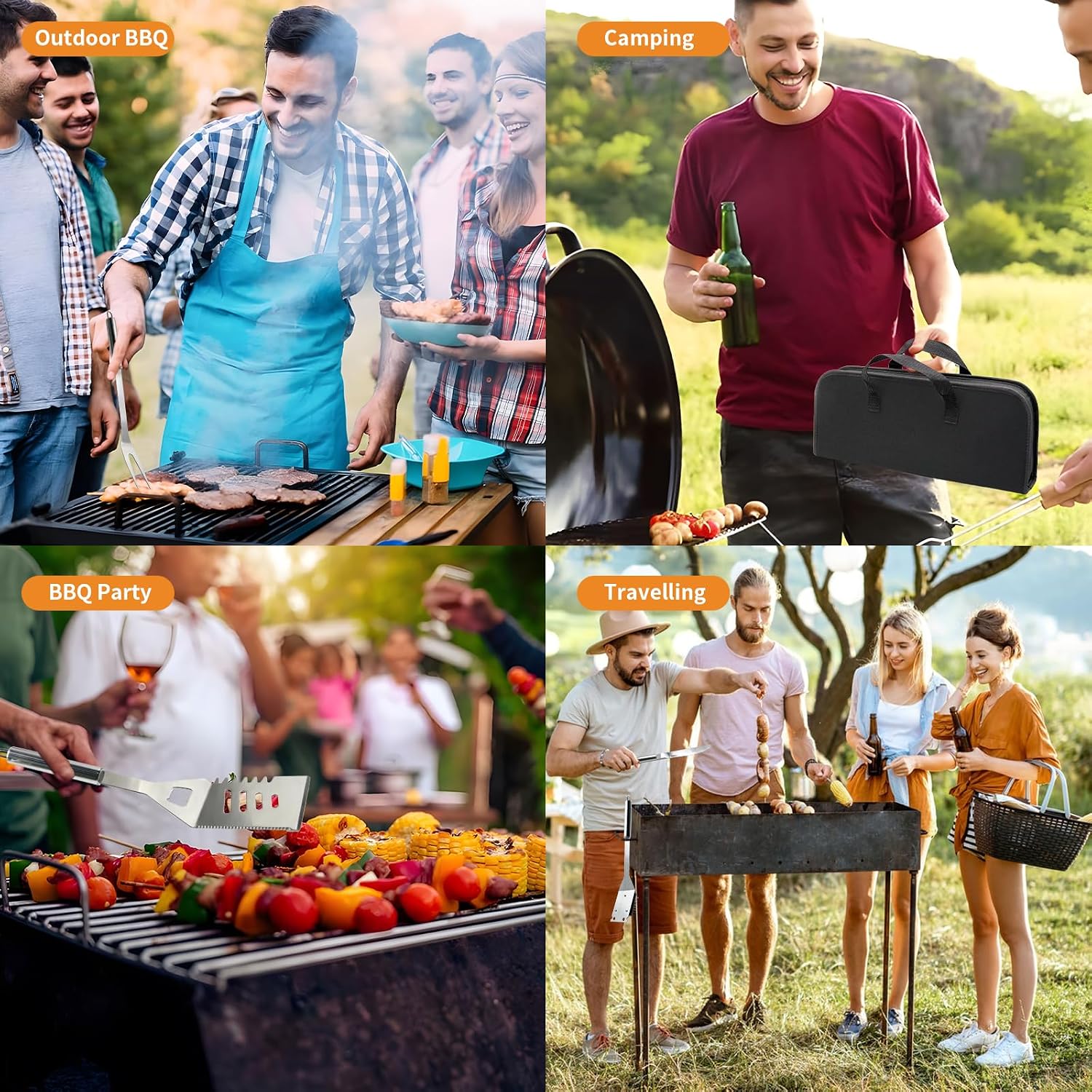 Detalle 2 de MUYFIO JLT-SS11 BBQ Tool Set, 11-Piece Stainless Steel Kit with Carrying Bag