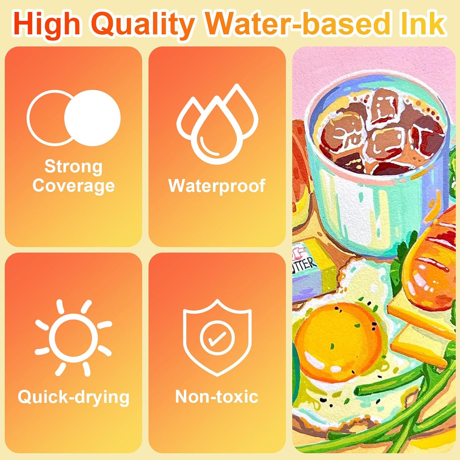 Thumbnail 5 de Laconile 240 Couleurs – marqueurs acryliques à pointe pinceau (240) pour coloriage, calligraphie et supports variés