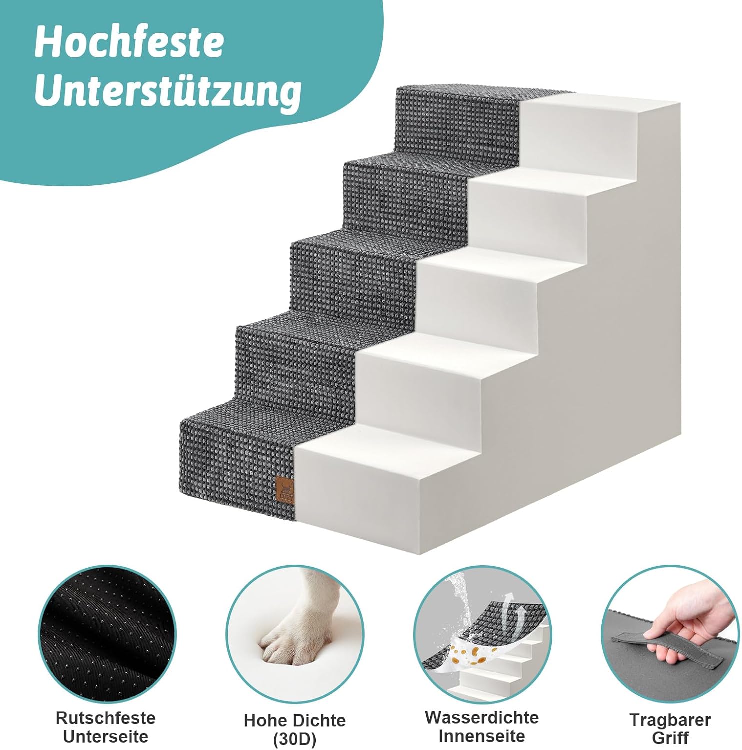 Detalle 2 de COZY KISS Hundetreppe 45cm für Sofa