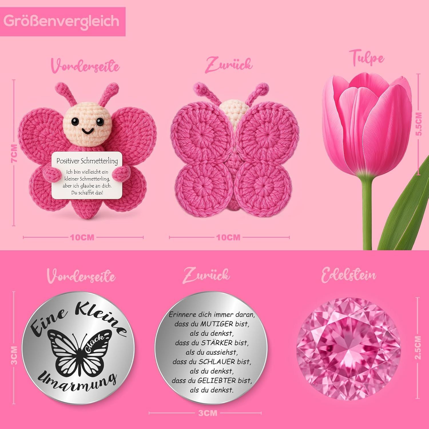Thumbnail 1 de Tixlux Pocket Hug Schmetterling 5 x 7 cm