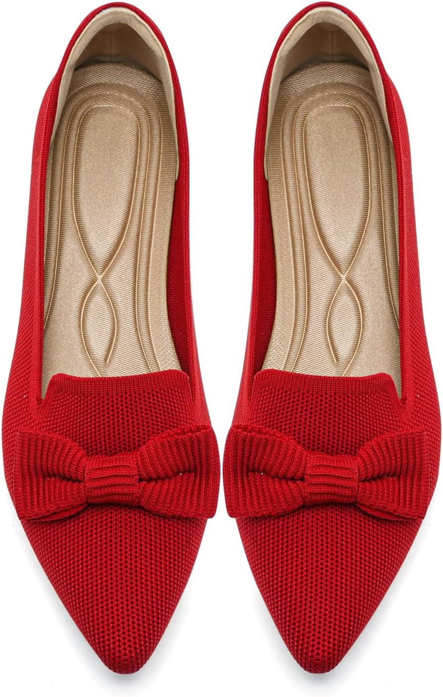 Thumbnail 6 de Adaiixyc Mesh Ballet Flats for Women with Bow — Pointed Toe, Breathable Knit Comfort for Work