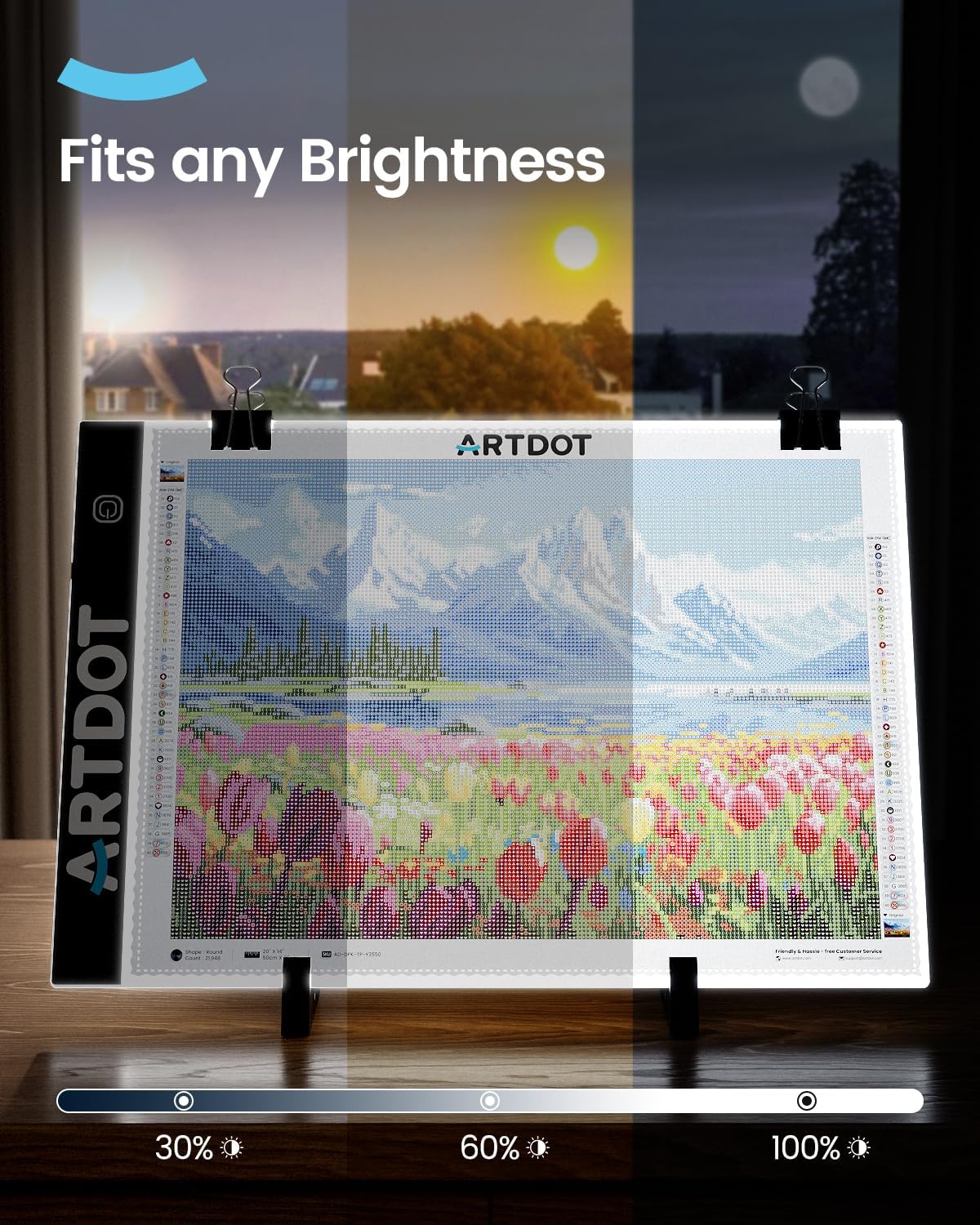 Thumbnail 2 de ARTDOT LED Light Pad for Diamond Painting Kit (A4) with Adjustable Brightness