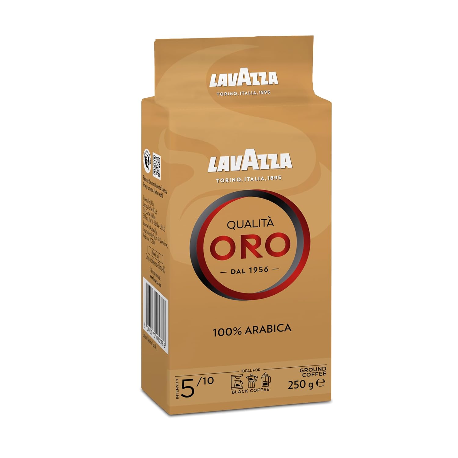 Detalle 1 de Lavazza Qualità Oro – gemahlener Kaffee aus 100 % Arabica, Intensität 5/10 (250 g)