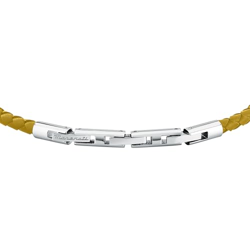 Thumbnail 2 de Maserati JM226AVE45, bracciale uomo in acciaio e pelle gialla LEATHER