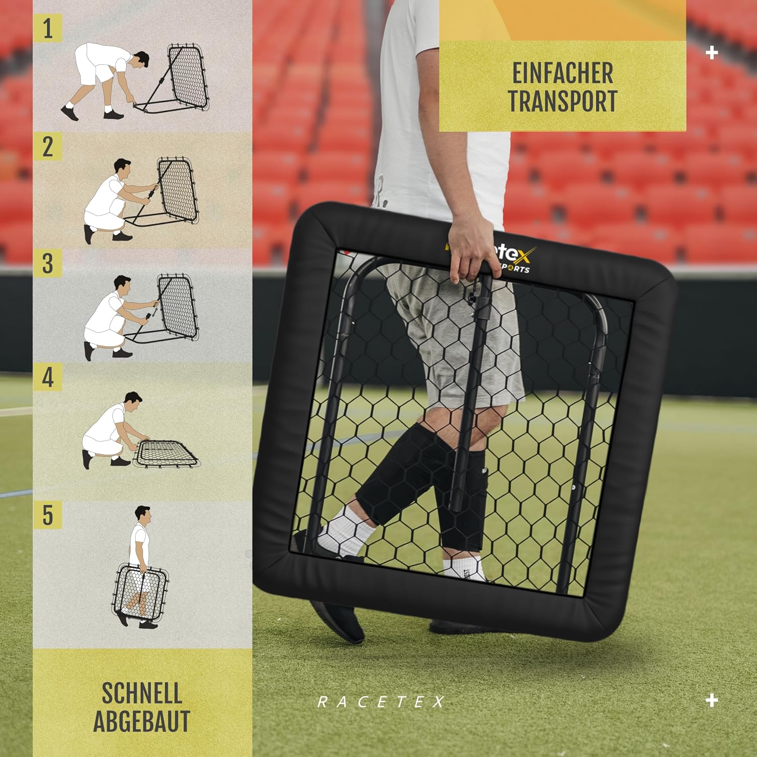 Detalle 2 de Racetex Rebounder Fußball 100x100 cm mit Cover